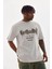 Unisex Baskılı Oversize T-Shirt - Gri 3