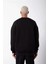 Unisex Biskilet Yaka Üç Iplik Sweatshirt - Siyah 2