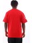Unisex Oversize Baskılı Bisiklet Yaka T-Shirt - Kırmızı 4
