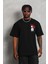 Unisex Oversize Baskılı Bisiklet Yaka T-Shirt - Siyah 4
