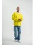 Geniş V Yaka Kol Ribana Detaylı Sweatshirt - Sarı 1