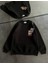 Bisiklet Yaka Baskılı Sweatshirt - Siyah 1