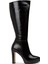Kadın Siyah Rugan Platform Topuklu Çizme - K0606ZSYHM01 1