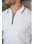 Erkek Dikey Kabartmalı Örgü Dokulu Fermuar Yakalı Tişört 3