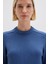 İpek Karışımlı Bisiklet Yaka Mavi Kazak 1710726-70719 3
