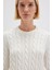 İpek Karışımlı Bisiklet Yaka Ekru Kazak 1710721-70057 5