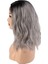 Fiber Sentetik Dalgalı Kısa Tül Peruk - Siyah Gri Ombreli 3