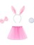 Tavşan Tacı Eteği Papyonu ve Kuyruk Kostüm Seti Pembe Renk Çocuk Boy (5224) 2
