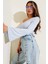 Tek Omuzlu Basic Bluz Mavi T4275 2