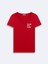 Kısa Kollu V Yaka Basıc Sloganlı Kırmızı T-Shırt 1