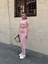 Çizgili Etekli Takım Pembe S3609 2