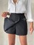 Kadın Tokalı Şort Etek Siyah S25449 5