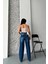 Baggy Süper Taş Bıyık Yıkama Koyu Mavi Jeans Pantolon D2007 2
