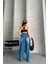 Baggy Süper Taş Bıyık Yıkama Mavi Jeans Pantolon D2007 2