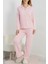 Pembe Çizgili Pijama Takımı 4
