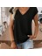 Mdb Kadın Kısa Kollu V Yakalı Arkadan Kurdele Detaylı Viskon Bluz 2