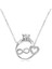 925 Ayar Gümüş Sonsuzluk Kalpli Tek Taş Kadın Gümüş Kolye PT1630066 1