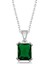 925 Ayar Gümüş Yeşil Kristal Kare Taşlı Kadın Gümüş Kolye T6909 2