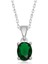 925 Ayar Gümüş Yeşil Kristal Oval Taşlı Kadın Gümüş Kolye T6908 1
