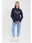 Süperlife Kadın Kapşonlu Regular Fit El Yazılı Brooklyn Baskılı Ince Sweatshirt SPR23SWK361 3