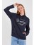 Süperlife Kadın Kapşonlu Regular Fit El Yazılı Brooklyn Baskılı Ince Sweatshirt SPR23SWK361 5