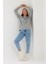 Süperlife Kadın Kapşonlu Regular Fit El Yazılı Brooklyn Baskılı Ince Sweatshirt SPR23SWK361 2