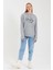 Süperlife Kadın Kapşonlu Regular Fit El Yazılı Brooklyn Baskılı Ince Sweatshirt SPR23SWK361 5