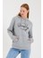 Süperlife Kadın Kapşonlu Regular Fit El Yazılı Brooklyn Baskılı Ince Sweatshirt SPR23SWK361 1