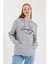 Süperlife Kadın Kapşonlu Regular Fit El Yazılı Brooklyn Baskılı Ince Sweatshirt SPR23SWK361 4