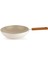 Ceramoni Seramik Wok Tava 28 cm Cam Kapaklı-Krem 4