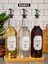 Ahşap Standlı 3'lü Gümüş Tıpalı Zeytinyağ Sirke ve Nar Ekşisi Seti 750ML Yağlık Şişesi Yağdanlık Set 1