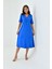 Kadın Yakası Güpürlü A Kesim Yarım Kol Viskon Günlük Midi Boy Büyük Beden Elbise Gecelik 4