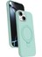 Allzey Newface Apple Iphone 15 Regal Magsafe Standlı Kapak - Su Yeşili 1