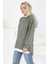 Garnili Fermuarlı Oysho Sweatshirt D-1 Haki - 27610 1