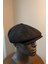 Erkek Kışlık Kaşe Kumaş Düğmeli Balık Sırtı Desenli Kasket Şapka (Newsboy Cap) 1