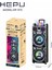 HP-973 Bluetooth Süper Bass Parti Hoparlör – 2X10” Woofer, Rgb Işık, Kablosuz Mikrofon, Şarjlı 3