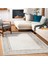 Krem Çerçeveli Modern Etnik Desenli Halı | Makinada Yıkanabilir | Hav Toz Vermez | Leke Tutmayaz | Kaymaz Taban | Dijital Makine Baskı | Salon Yolluk Mutfak Halısı 2