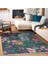 Siyah Çiçekli Modern Etnik Desenli Halı | Makinada Yıkanabilir | Hav Toz Vermez | Leke Tutmayaz | Kaymaz Taban | Dijital Makine Baskı | Salon Yolluk Mutfak Halısı 3
