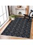 Siyah Geometrik Modern Etnik Desenli Halı | Makinada Yıkanabilir | Hav Toz Vermez | Leke Tutmayaz | Kaymaz Taban | Dijital Makine Baskı | Salon Yolluk Mutfak Halısı 2