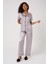 Missayza V.s 2109 Model Çizgili Kısa ve Uzun Kol Saten Pijama Takım 3