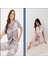 Missayza V.s 2109 Model Çizgili Kısa ve Uzun Kol Saten Pijama Takım 4