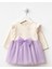 Kız Bebek Pamuklu Lila Tüllü Fiyonklu Elbise - Uzun Kollu Ribana 1