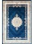 Mavi Çerçeveli Modern Etnik Desenli Halı | Makinada Yıkanabilir | Hav Toz Vermez | Leke Tutmayaz | Kaymaz Taban | Dijital Makine Baskı | Salon Yolluk Mutfak Halısı 1