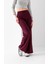 Kadın Bordo Modal Bol Paça Çımalı Yüksek Bel Yumuşak Dokulu Beli Lastikli Likralı Pantolon 4