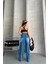 Baggy Süper Taş Bıyık Yıkama Mavi Jeans Pantolon D2007 2