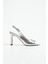 Kadın Gümüş Metalik Ince Topuklu Sandalet 3