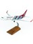 Thy Trabzon Spor Logolu B737-800 Yolcu Uçağı, 1/100 Ölçek Sergilemeye Hazır Ahşap Standlı Model 2