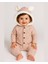 Kız Bebek Pudra Pembe Triko Tulum – Peluş Astarlı Kapüşonlu Kışlık (6-24 Ay) 2