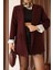 Kadın Bordo Kol Detaylı Blazer Ceket 3