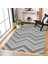 Mavi Geometrik Modern Etnik Desenli Halı | Makinada Yıkanabilir | Hav Toz Vermez | Leke Tutmayaz | Kaymaz Taban | Dijital Makine Baskı | Salon Yolluk Mutfak Halısı 2